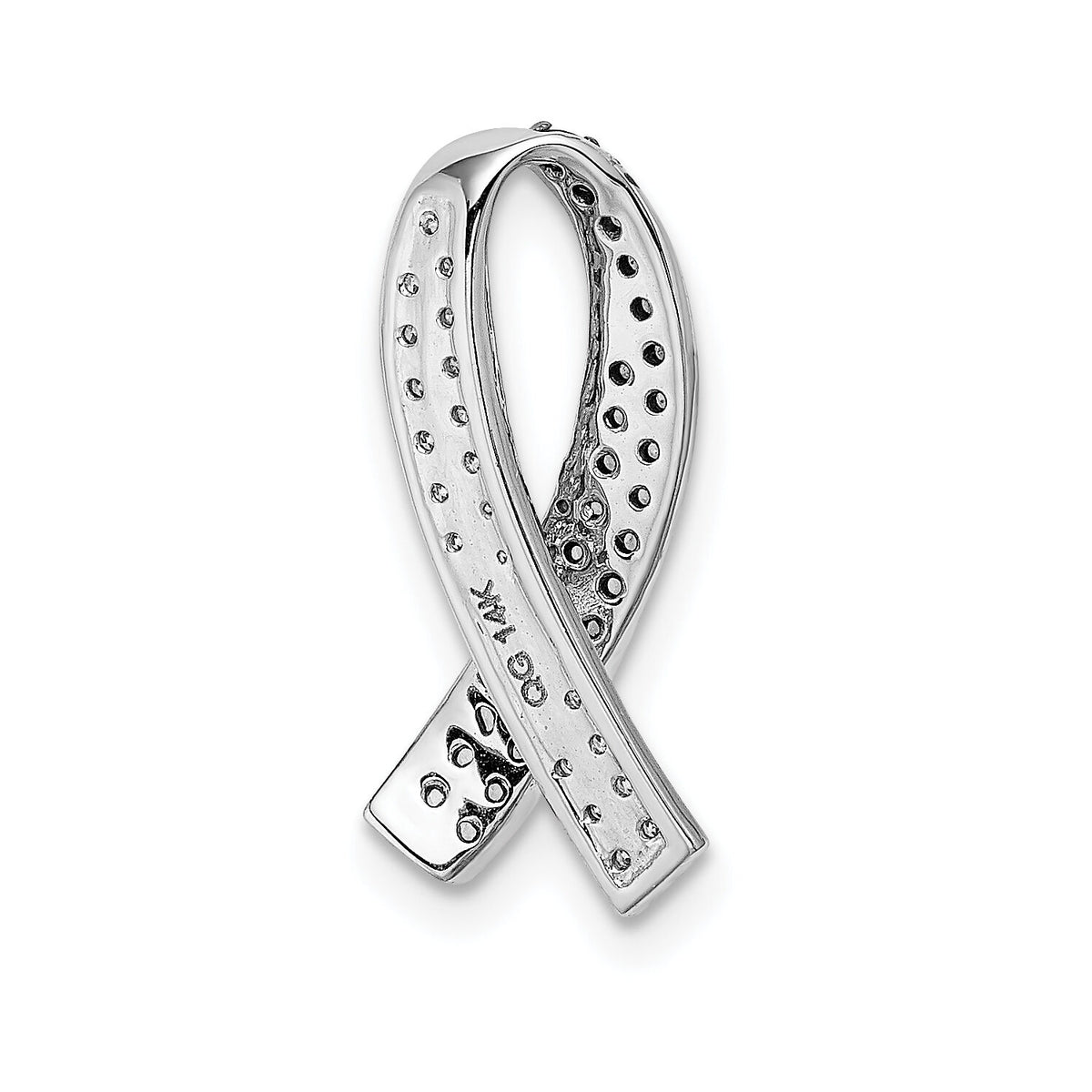14k White Gold Diamond Lab Created Pink Sapphire Awareness Slide Pendant-PM5187-PS-013-WA