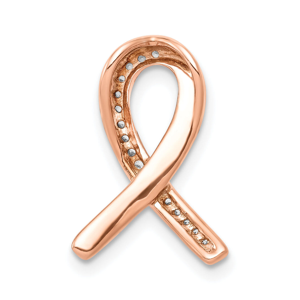 14k Rose Gold Diamond Awareness Chain Slide-PM5189-010-RA