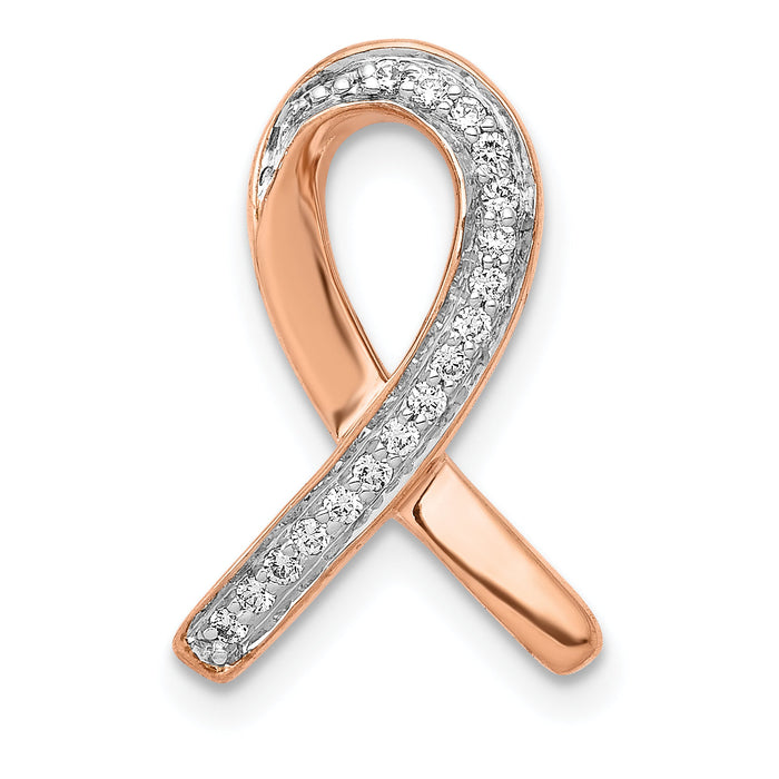 14k Rose Gold Diamond Awareness Chain Slide-PM5189-010-RA