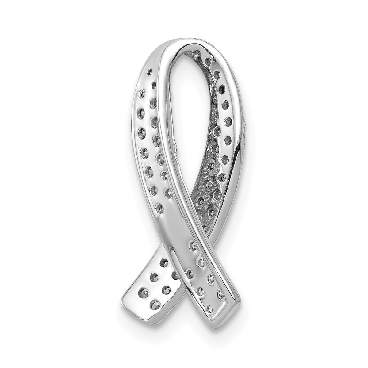 14k White Gold Awareness Diamond Chain Slide Pendant-PM5190-033-WA
