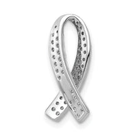14k White Gold Awareness Diamond Chain Slide Pendant-PM5190-033-WA