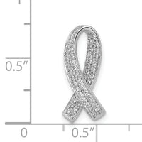 14k White Gold Awareness Diamond Chain Slide Pendant-PM5190-033-WA