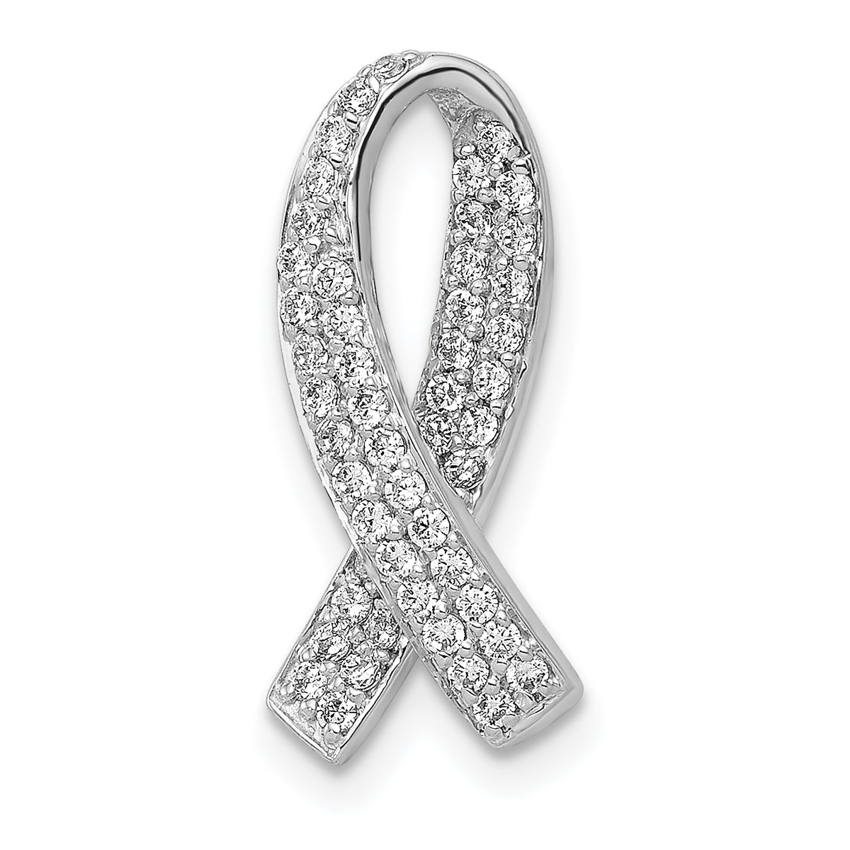 14k White Gold Awareness Diamond Chain Slide Pendant-PM5190-033-WA
