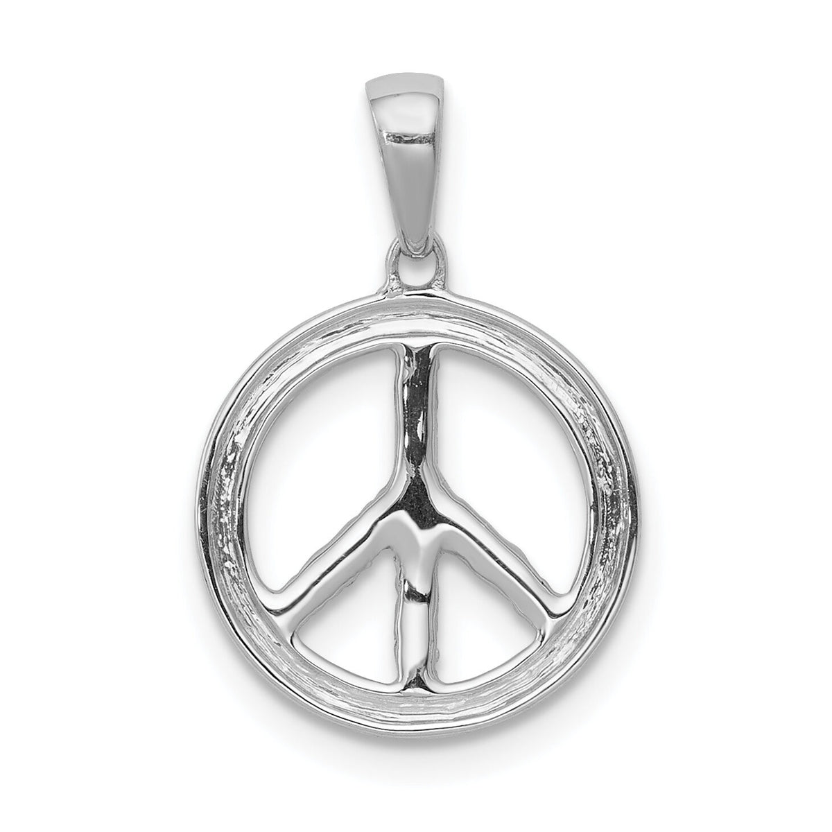 14k White Gold Diamond Peace Sign Pendant-PM5193-010-WA