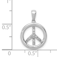 14k White Gold Diamond Peace Sign Pendant-PM5193-010-WA