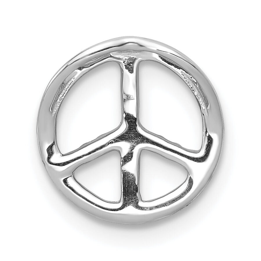 14k White Gold Diamond Peace Sign Slide-PM5194-016-WA