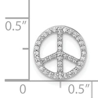 14k White Gold Diamond Peace Sign Slide-PM5194-016-WA
