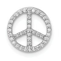 14k White Gold Diamond Peace Sign Slide-PM5194-016-WA