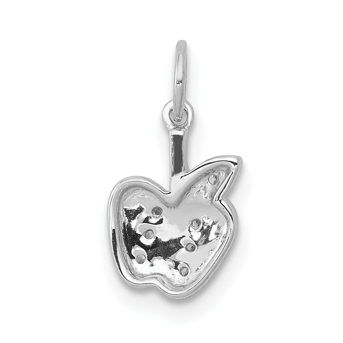 14k White Gold Diamond Apple Charm-PM5195-004-WA