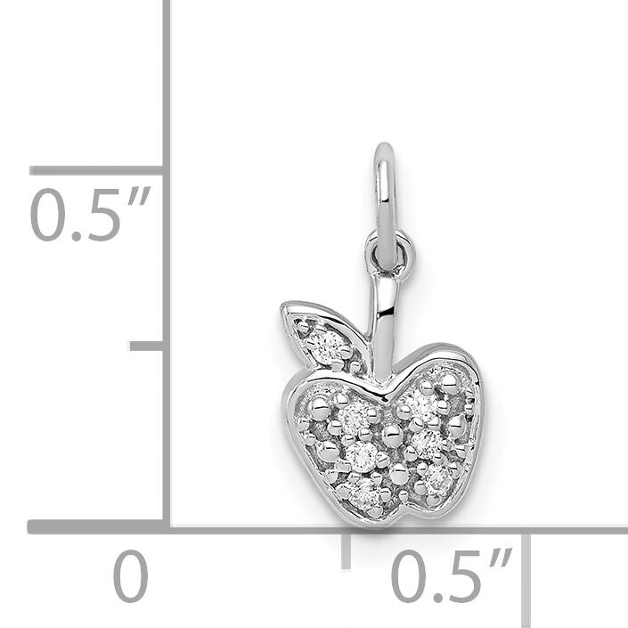 14k White Gold Diamond Apple Charm-PM5195-004-WA