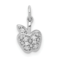 14k White Gold Diamond Apple Charm-PM5195-004-WA
