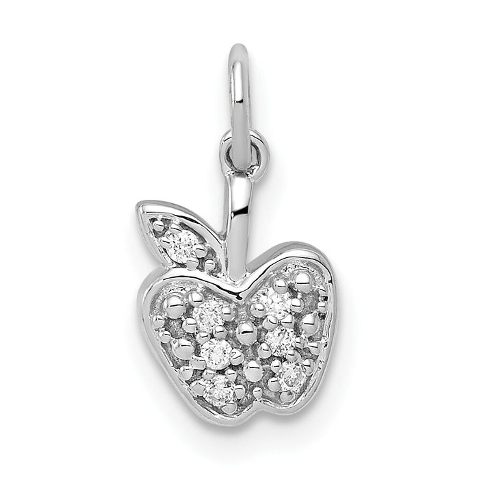 14k White Gold Diamond Apple Charm-PM5195-004-WA