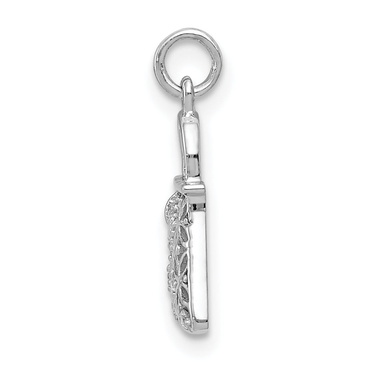 14k White Gold Diamond Handbag Charm-PM5196-003-WA