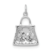 14k White Gold Diamond Handbag Charm-PM5196-003-WA