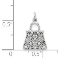 14k White Gold Diamond Handbag Charm-PM5196-003-WA