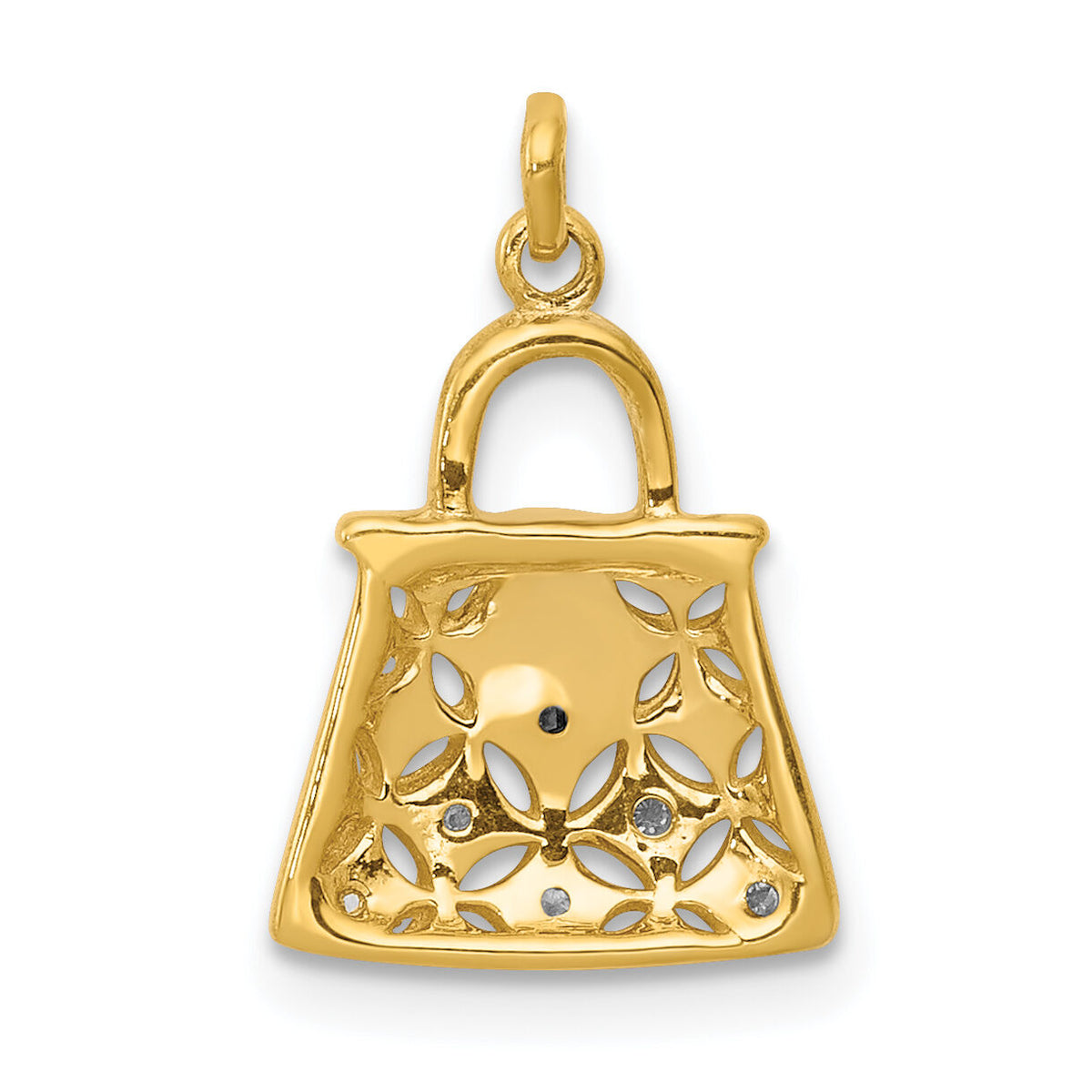 14k and Rhodium Diamond Handbag Charm-PM5196-003-YA