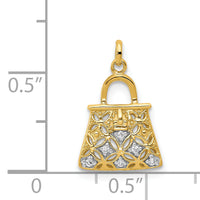 14k and Rhodium Diamond Handbag Charm-PM5196-003-YA