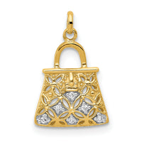 14k and Rhodium Diamond Handbag Charm-PM5196-003-YA