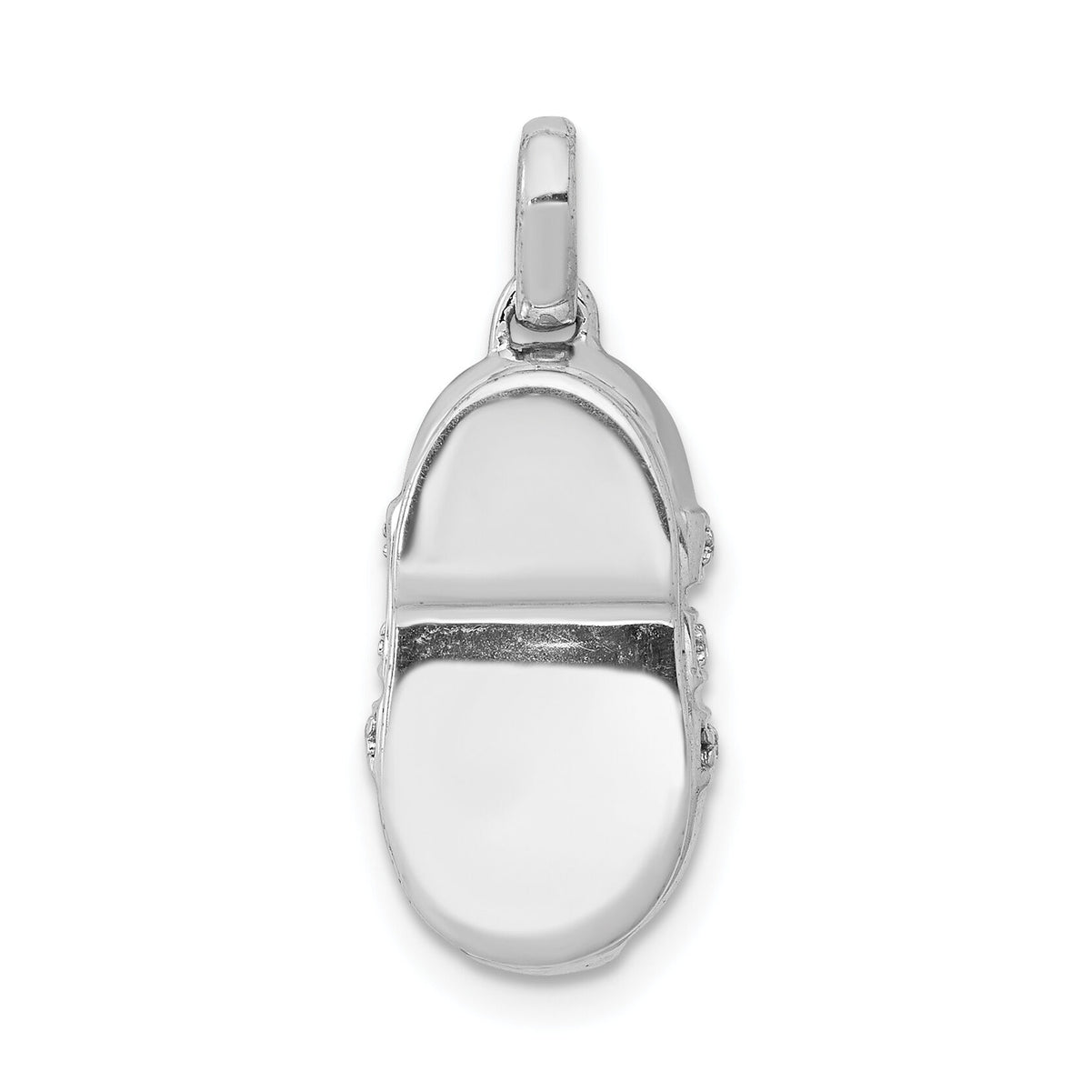 14k White Gold Diamond Baby Boy Shoe Pendant-PM5200-006-WA