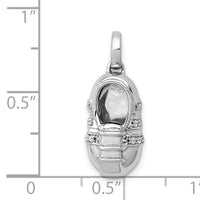 14k White Gold Diamond Baby Boy Shoe Pendant-PM5200-006-WA
