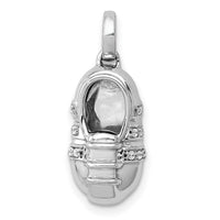 14k White Gold Diamond Baby Boy Shoe Pendant-PM5200-006-WA