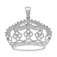 14k White Gold Diamond Crown Pendant-PM5203-020-WA