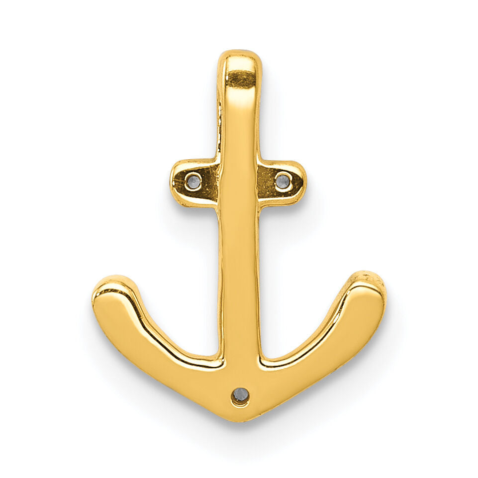 14k White Gold 1/10ct. Diamond Anchor Chain Slide-PM5205-010-WA