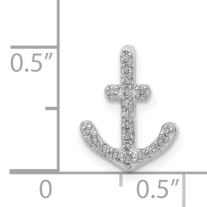 14k White Gold 1/10ct. Diamond Anchor Chain Slide-PM5205-010-WA