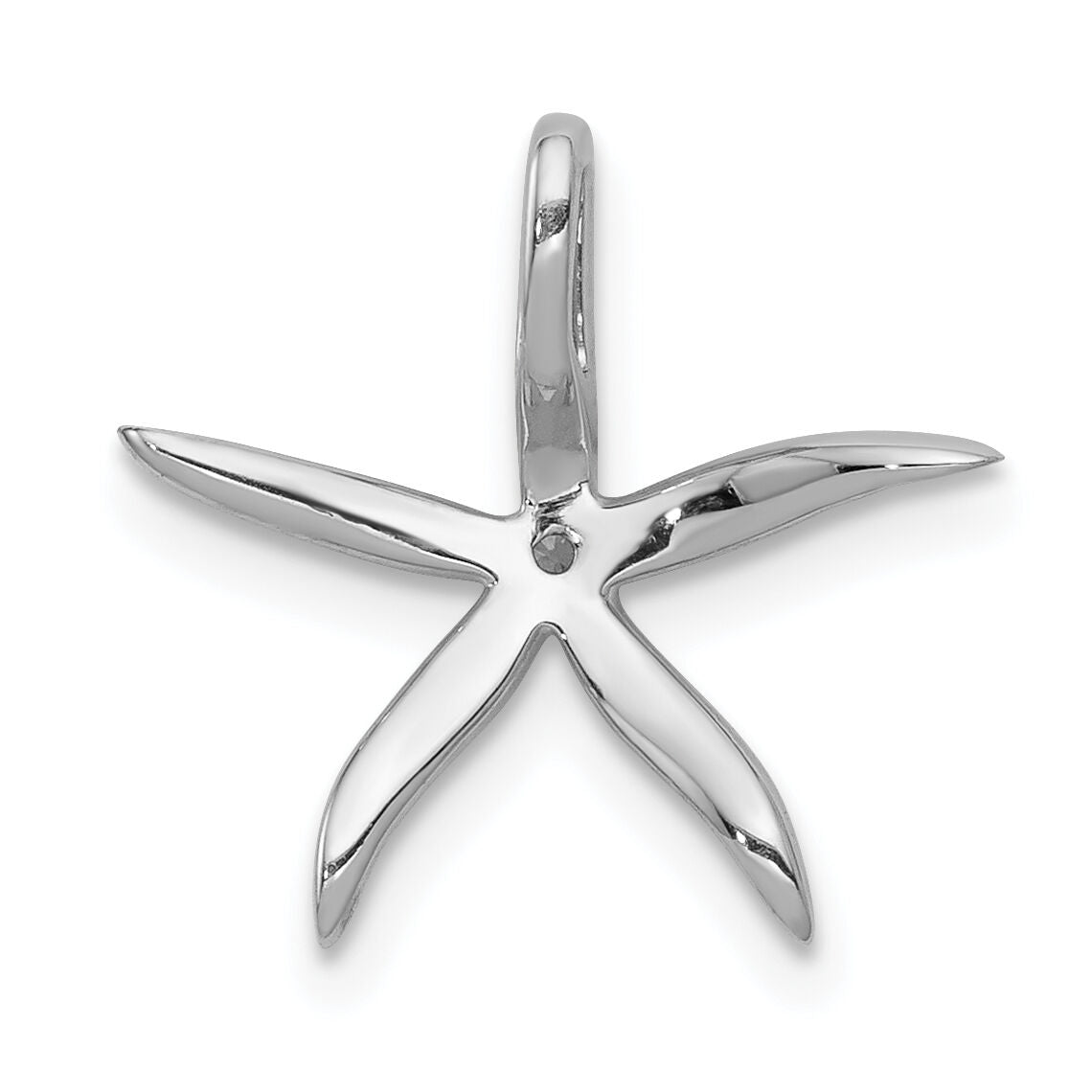 14k White Gold 1/8ct. Diamond Starfish Chain Slide-PM5206-013-WA