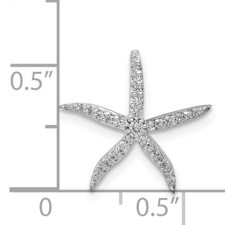 14k White Gold 1/8ct. Diamond Starfish Chain Slide-PM5206-013-WA