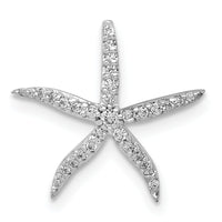14k White Gold 1/8ct. Diamond Starfish Chain Slide-PM5206-013-WA