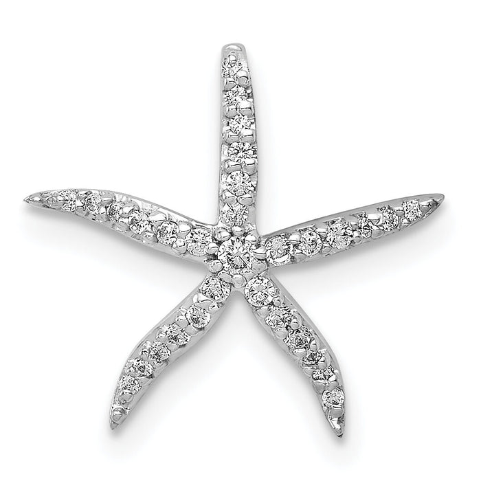 14k White Gold 1/8ct. Diamond Starfish Chain Slide-PM5206-013-WA