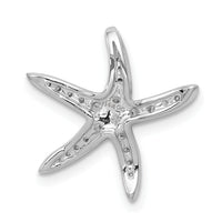 14k White Gold Diamond Starfish Chain Slide Pendant-PM5207-025-WA