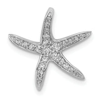 14k White Gold Diamond Starfish Chain Slide Pendant-PM5207-025-WA