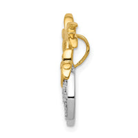 14k Two-tone Diamond Double Palm Tree and Wave Chain Slide-PM5208-010-YWA