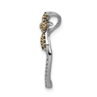 14k White Gold White and Green Diamond Palm Tree Chain Slide-PM5209-025-WA