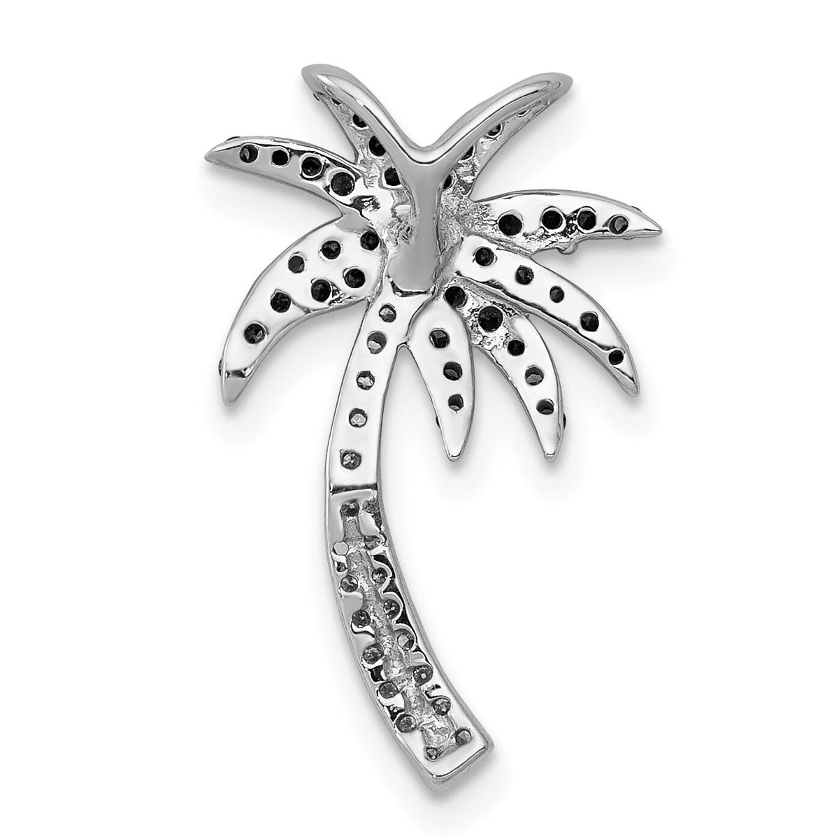14k White Gold White and Green Diamond Palm Tree Chain Slide-PM5209-025-WA