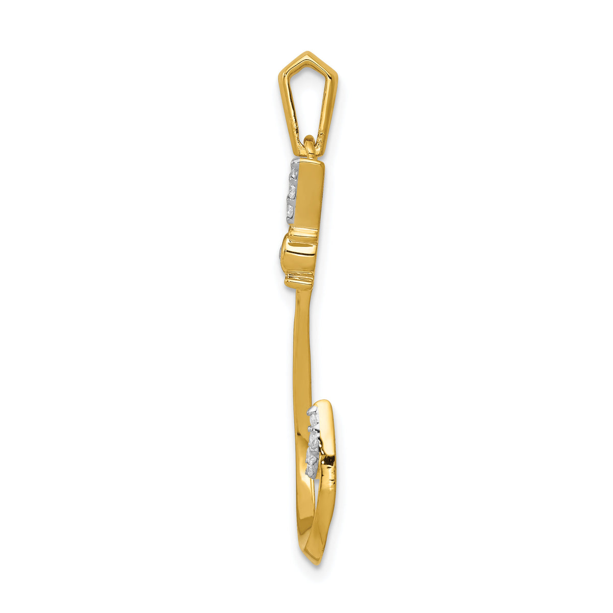 14k Diamond Fish Hook Pendant-PM5210-013-YA