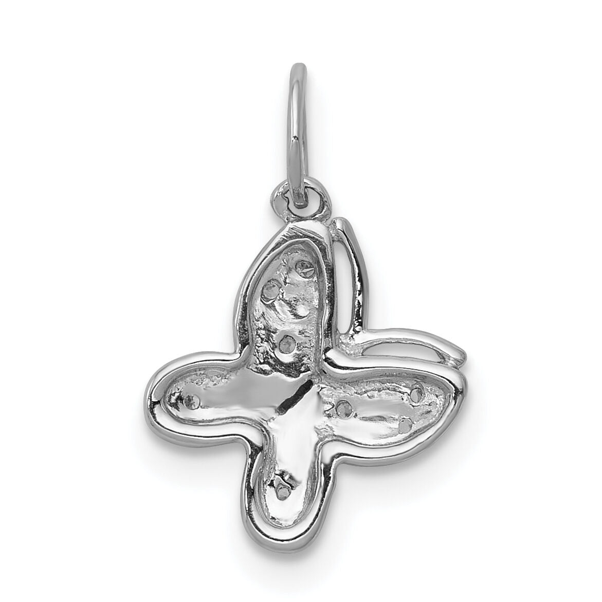 14k White Gold Diamond Butterfly Charm-PM5211-004-WA