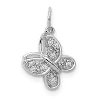 14k White Gold Diamond Butterfly Charm-PM5211-004-WA