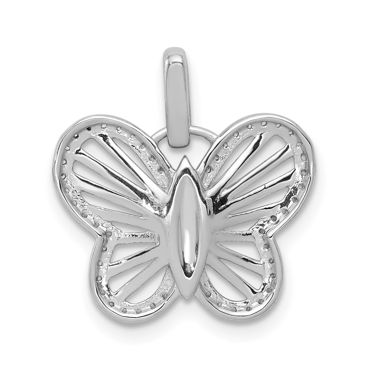 14k White Gold 0.19ct Diamond Butterfly Pendant-PM5212-020-WA