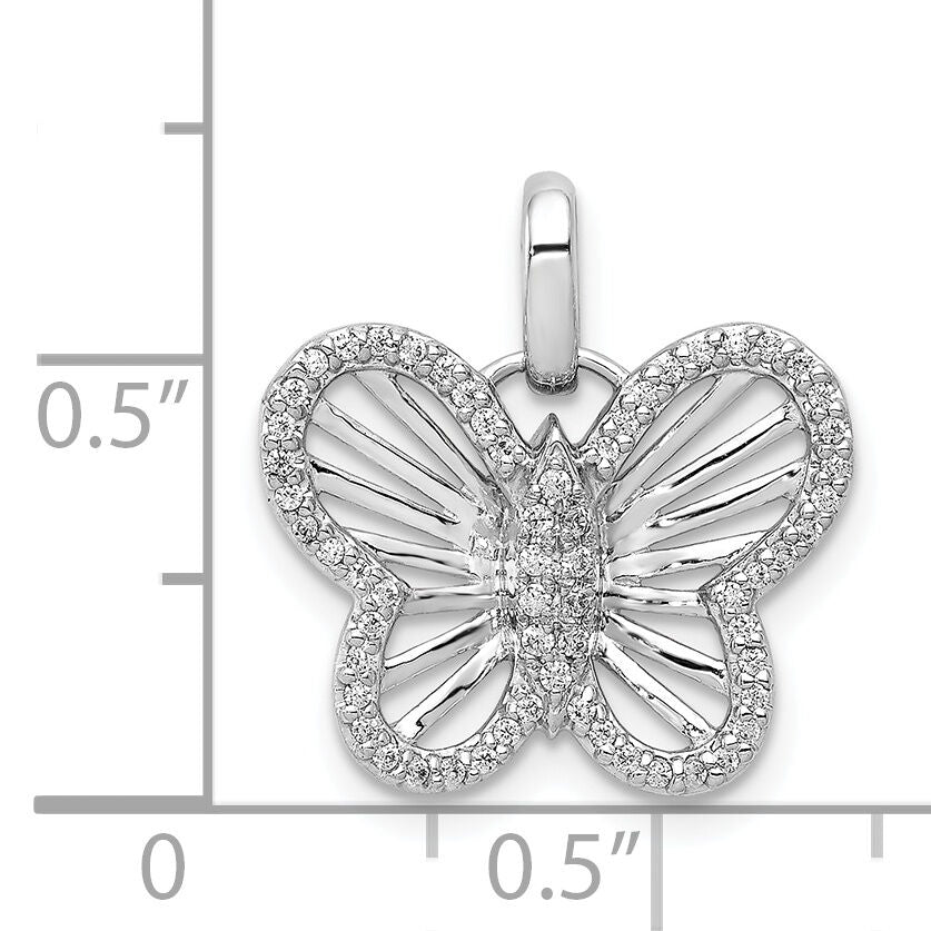 14k White Gold 0.19ct Diamond Butterfly Pendant-PM5212-020-WA