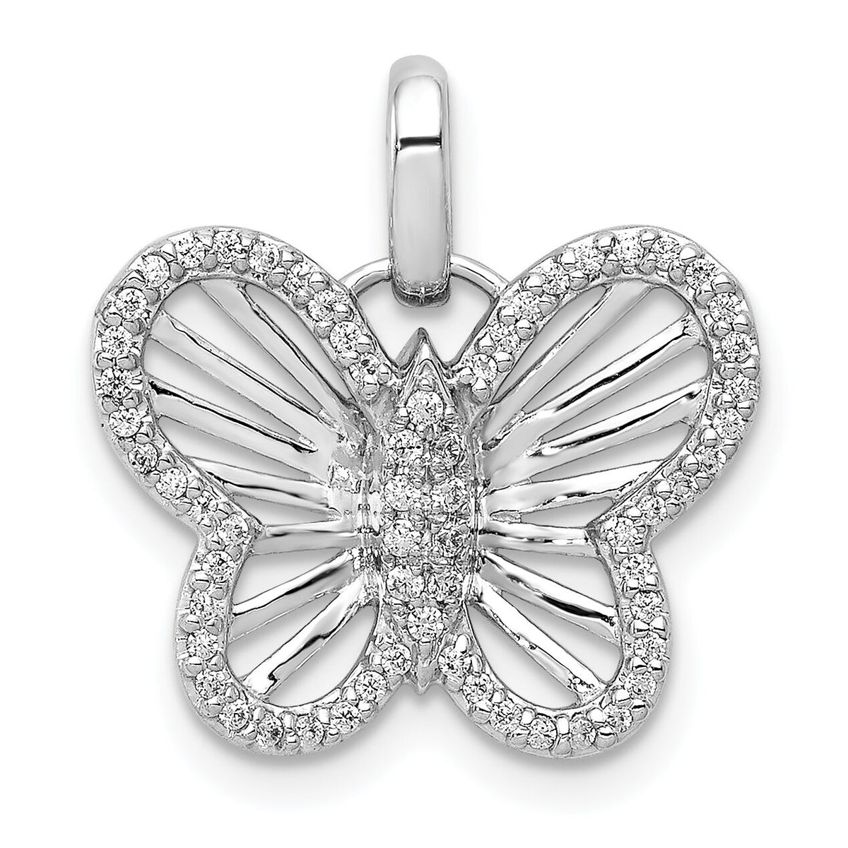 14k White Gold 0.19ct Diamond Butterfly Pendant-PM5212-020-WA