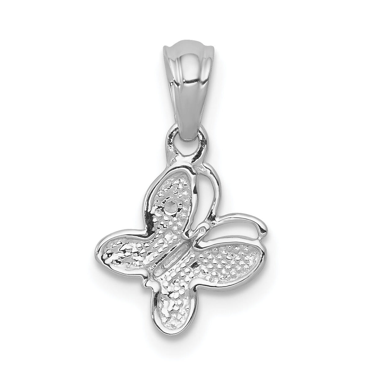 14k White Gold .01ct. Diamond Butterfly Pendant-PM5214-001-WA
