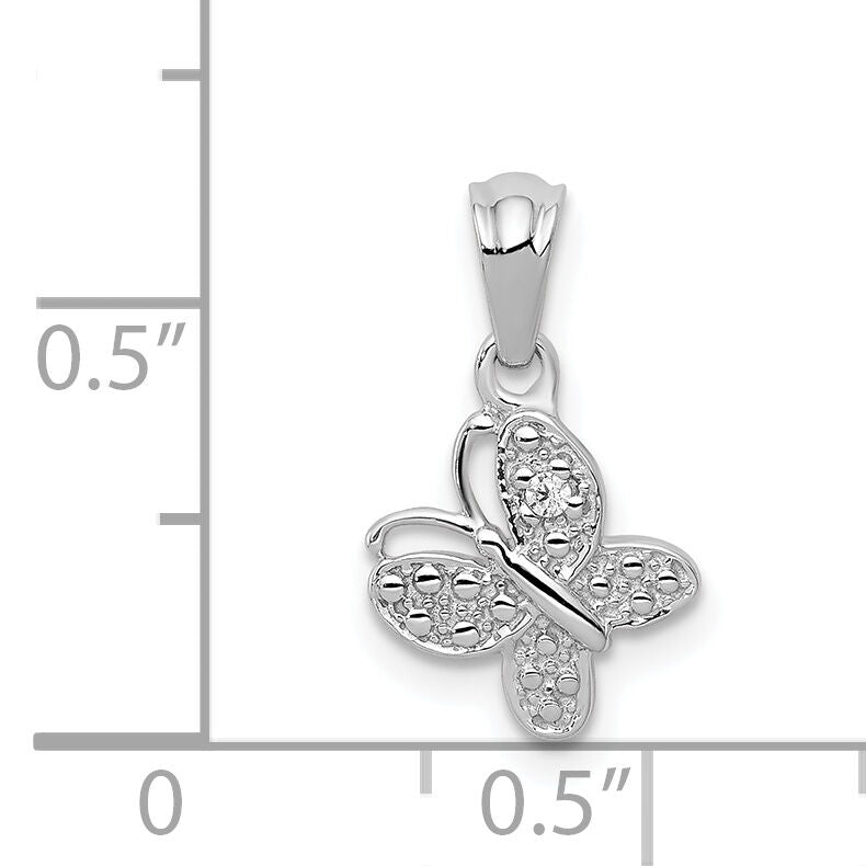 14k White Gold .01ct. Diamond Butterfly Pendant-PM5214-001-WA