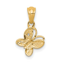 14k Polished .01ct. Diamond Butterfly Pendant-PM5214-001-YA