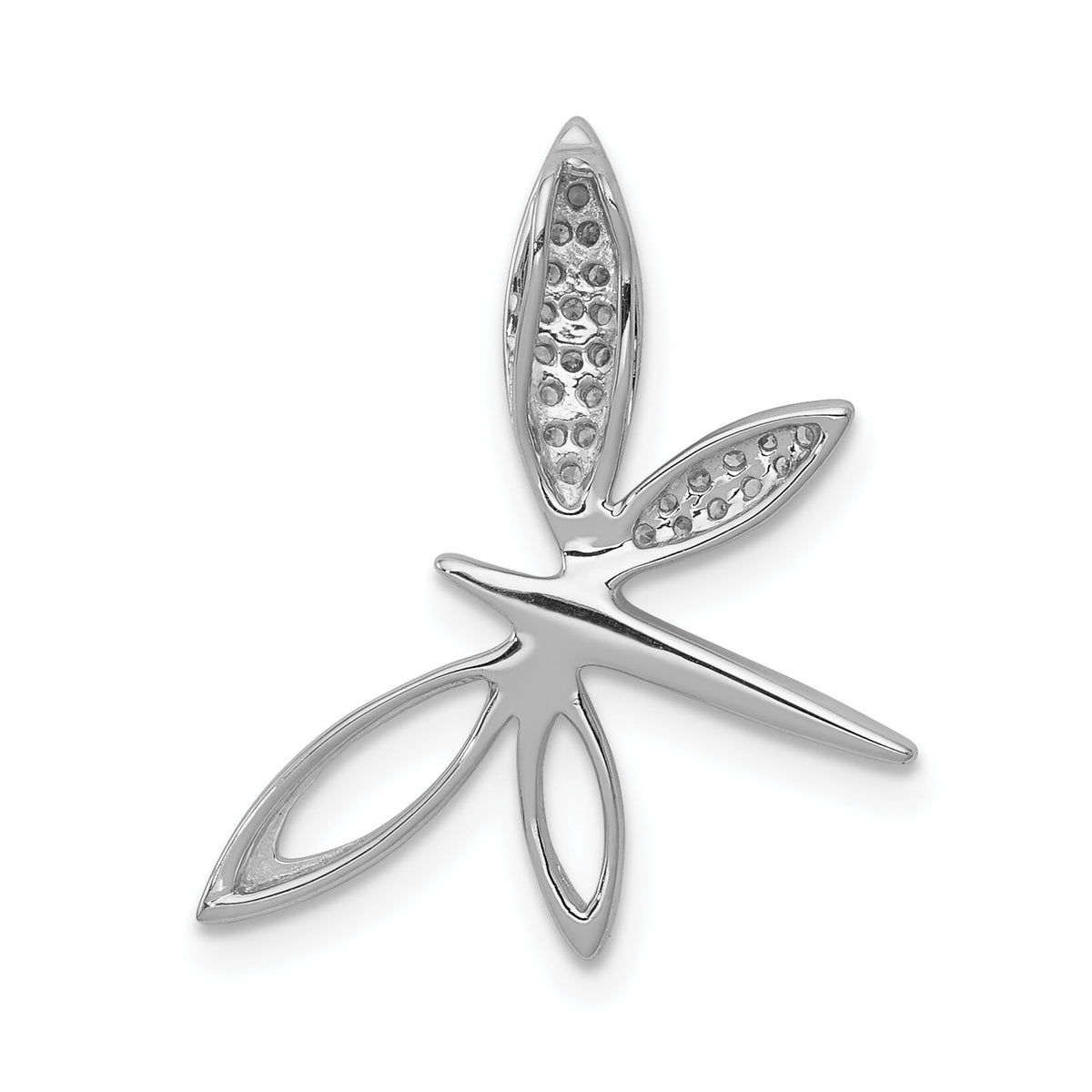 14k White Gold Diamond Dragonfly Chain Slide-PM5215-010-WA