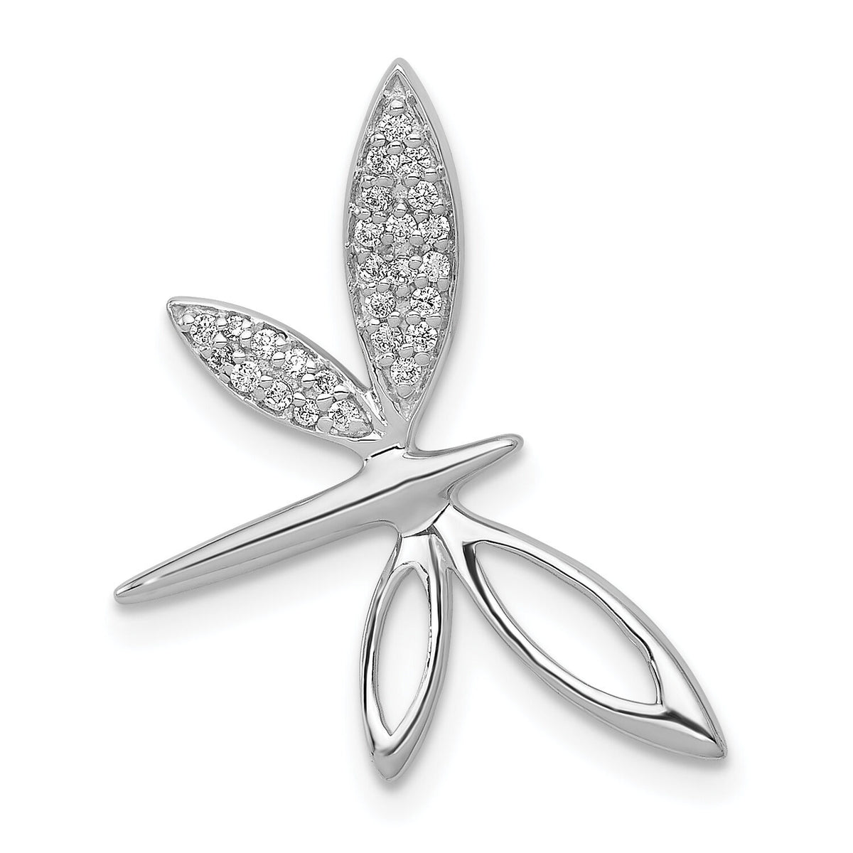 14k White Gold Diamond Dragonfly Chain Slide-PM5215-010-WA