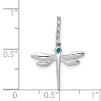 14k White Gold Blue and White Diamond Dragonfly Pendant-PM5216-007-WA