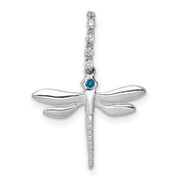 14k White Gold Blue and White Diamond Dragonfly Pendant-PM5216-007-WA